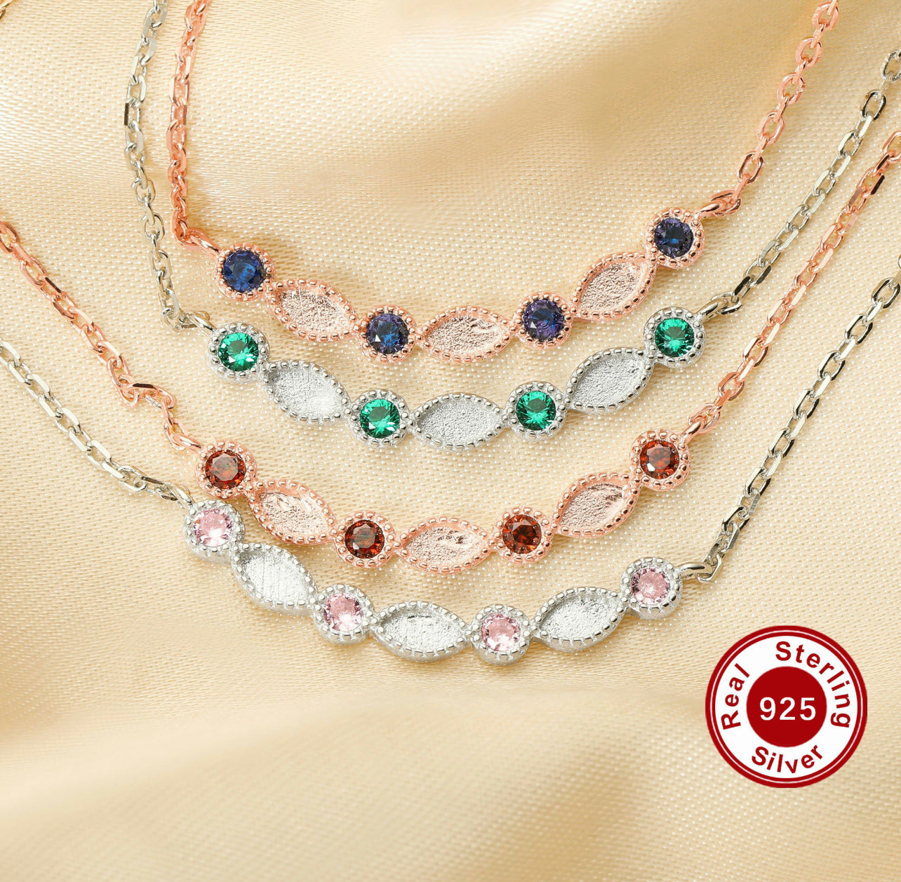 Marquis & Birthstone Necklace