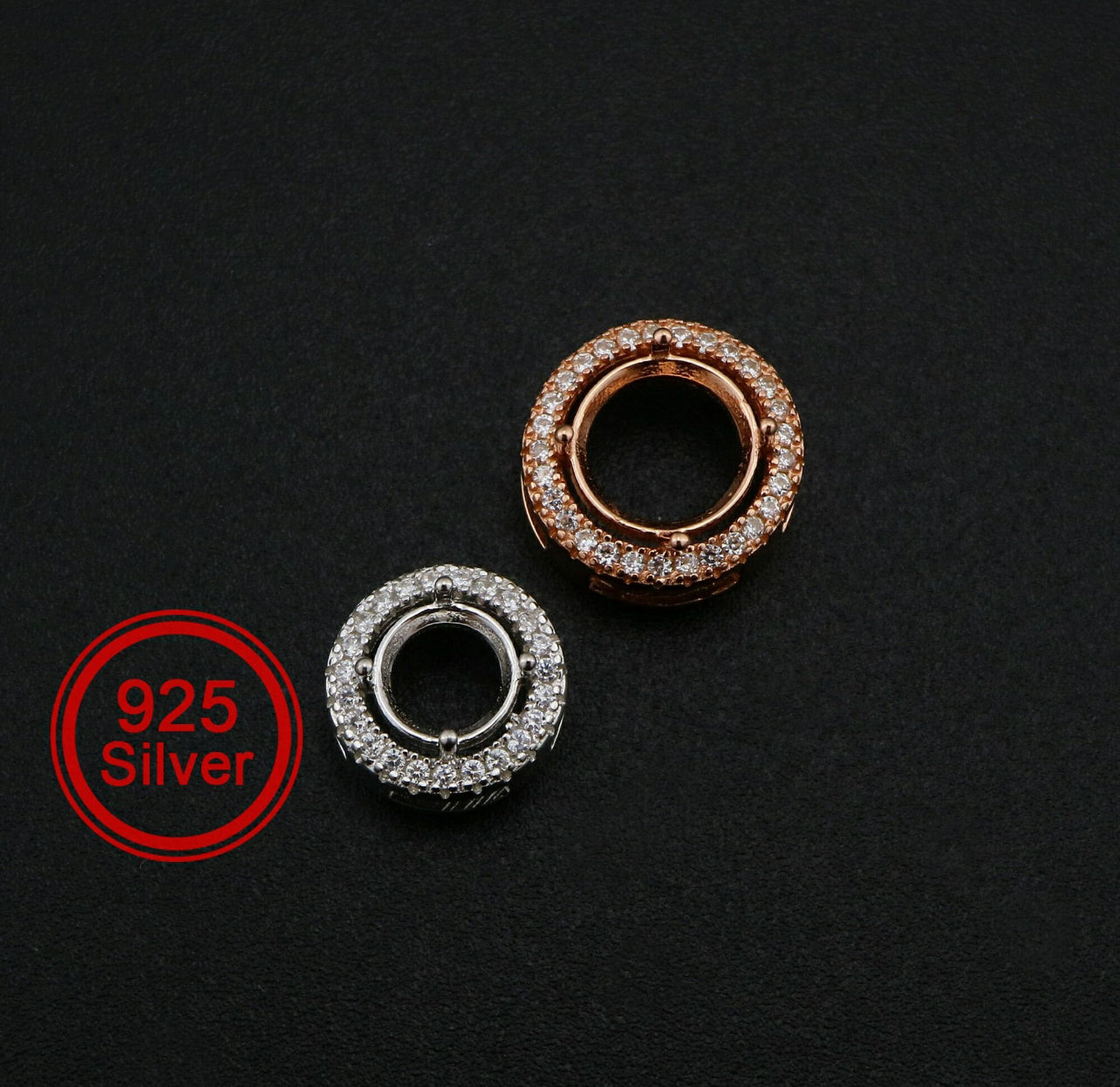 Round Halo Pendant (8mm) Necklace