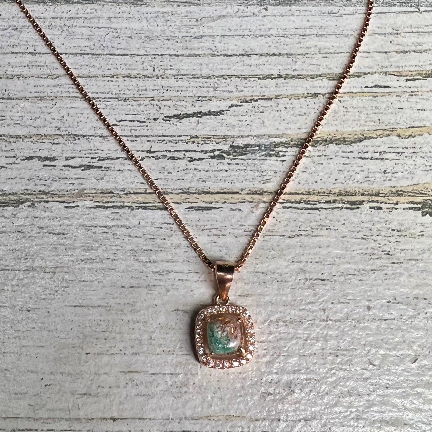 10mm Halo Cushion Square Pendant Necklace