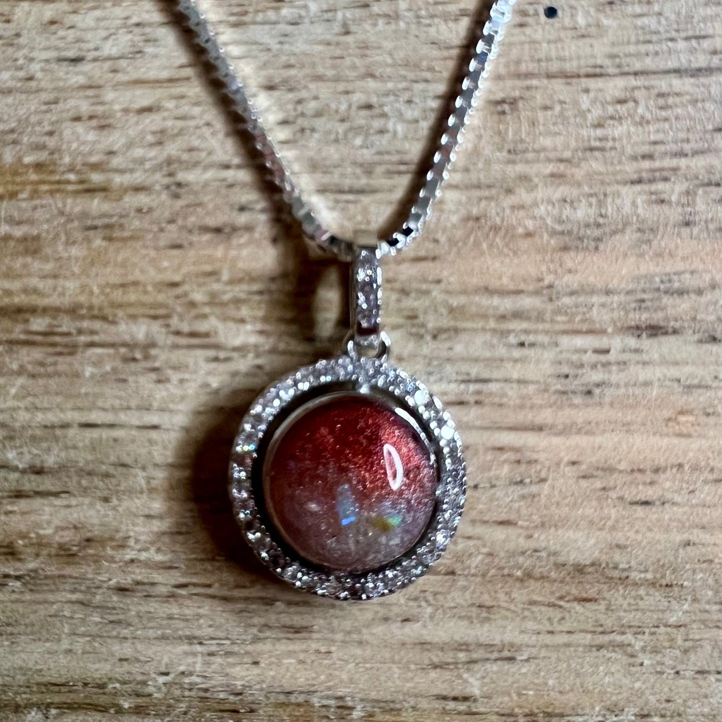 8mm Round Cushion Pendant Necklace