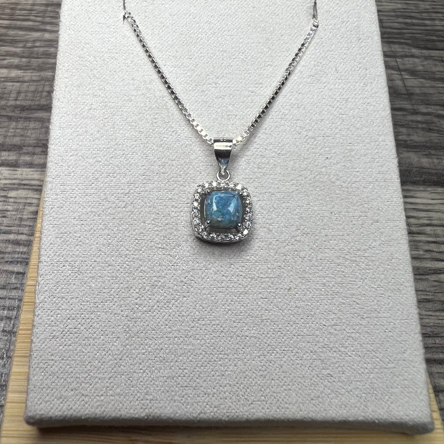 10mm Halo Cushion Square Pendant Necklace