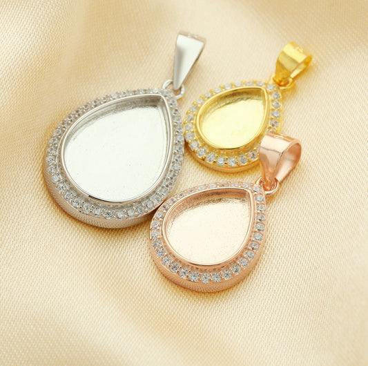 6x8mm Pear Pendant + Chain