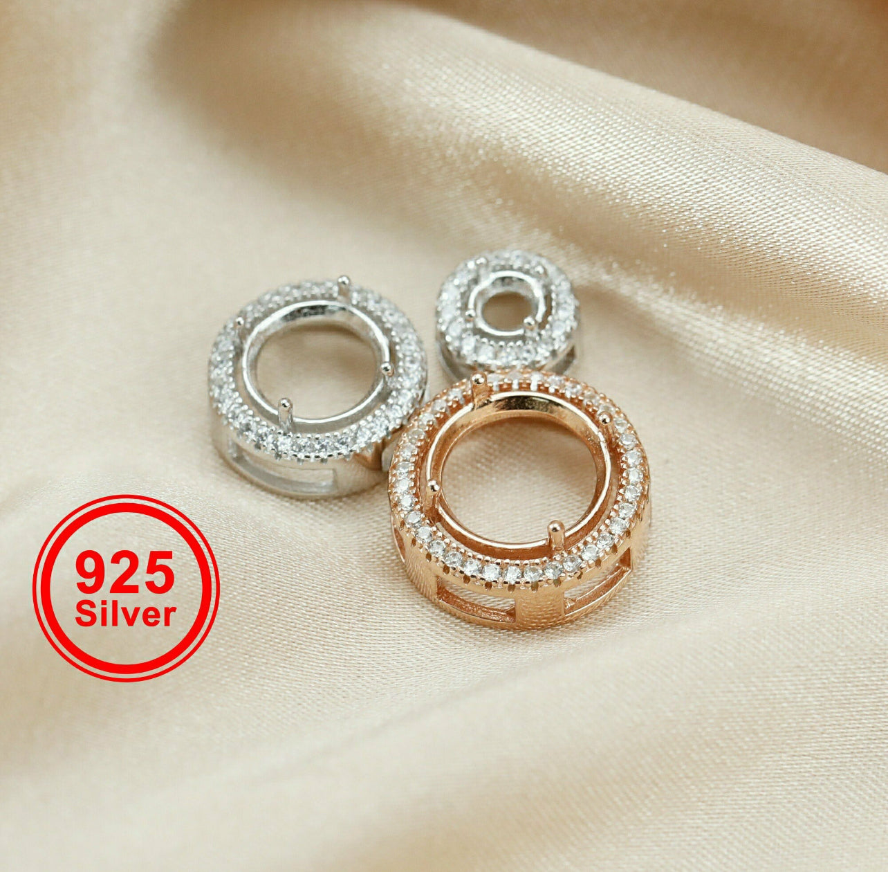 Round Halo Pendant/Earring Set