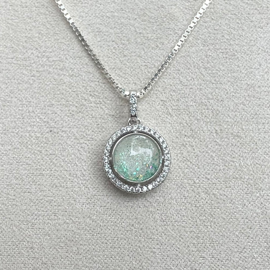 8mm Round Cushion Pendant Necklace