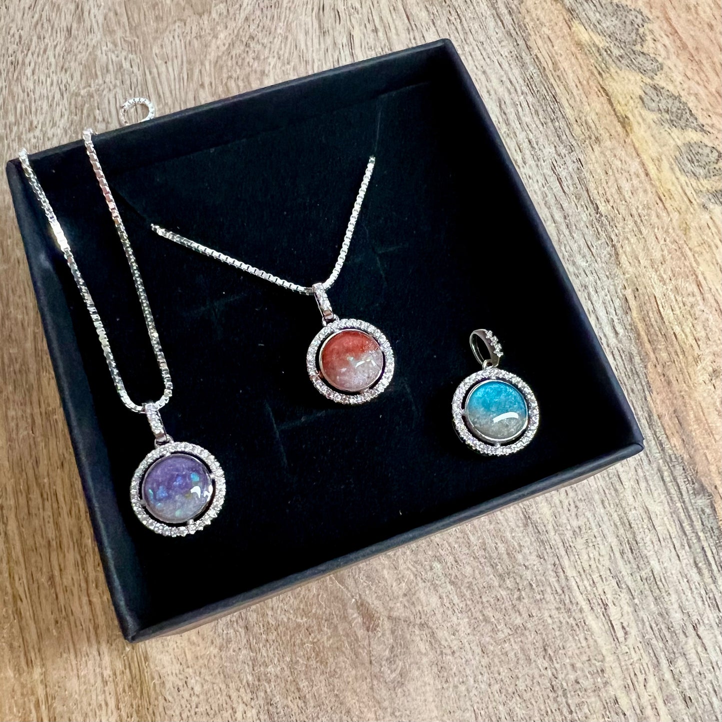8mm Round Cushion Pendant Necklace