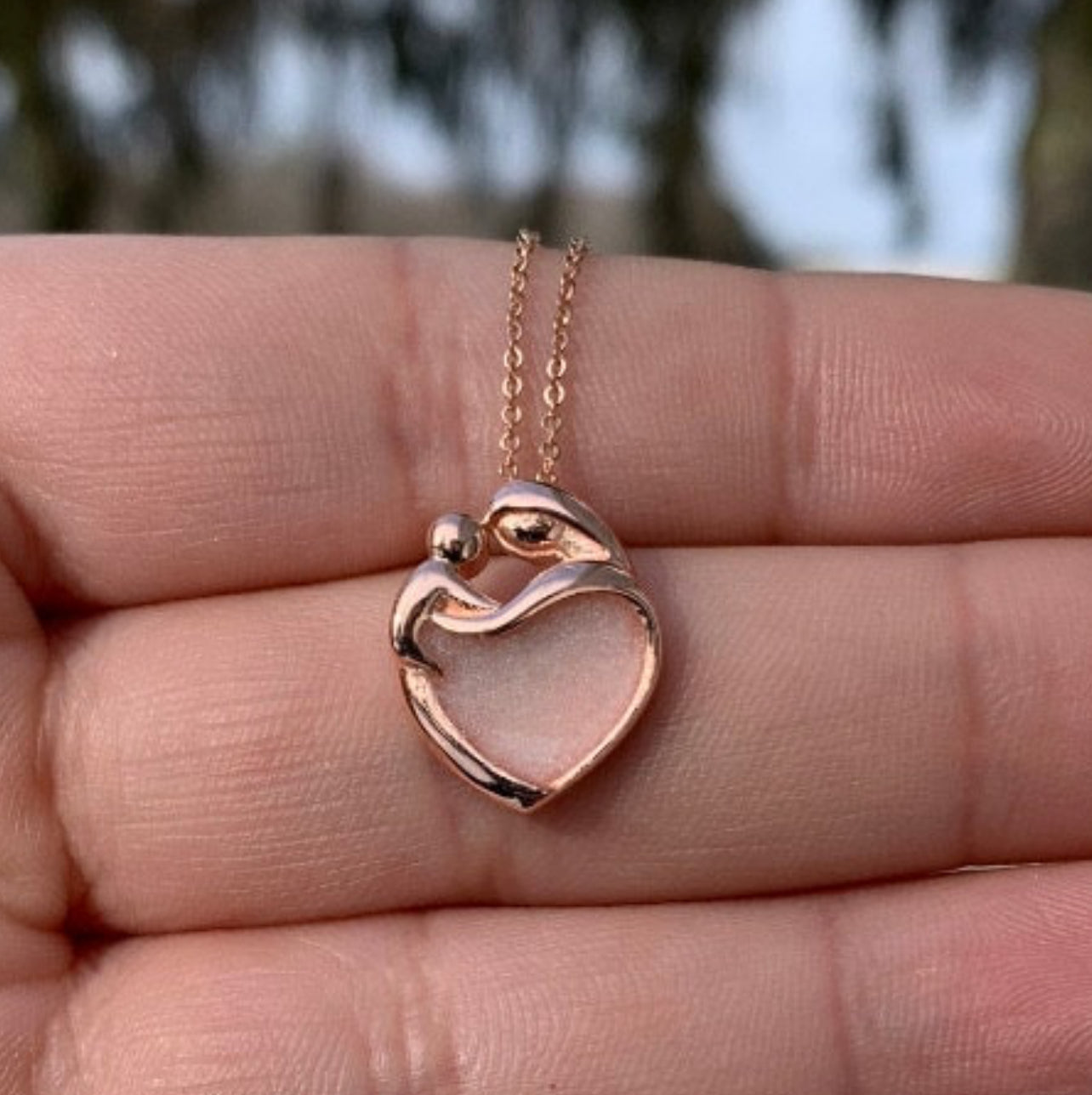 Mother/Baby Love Pendant Necklace