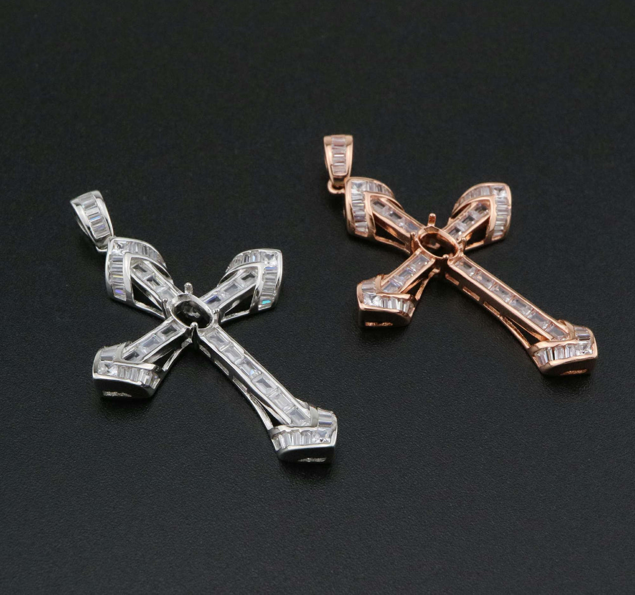 Cross Pendant with Cubic Zirconia Stones