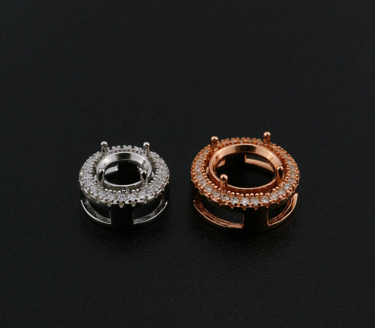 Round Halo Pendant/Earring Set