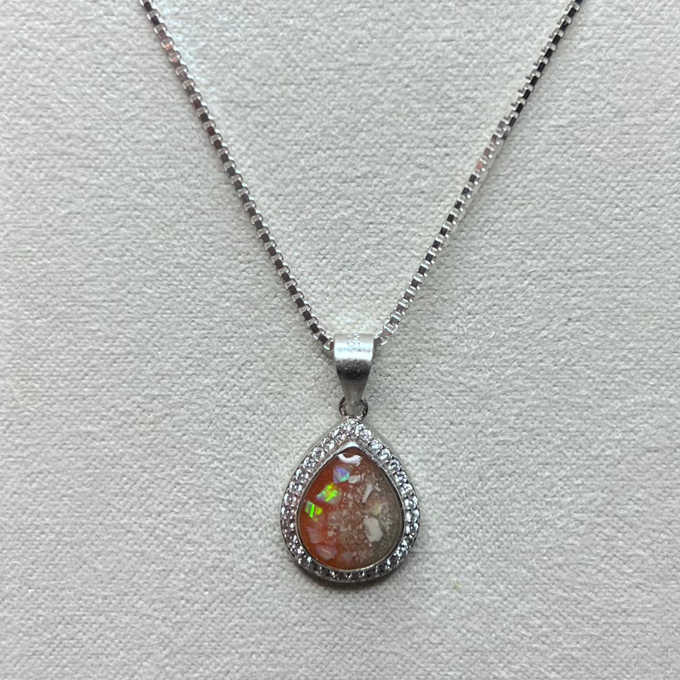 6x8mm Pear Pendant + Chain