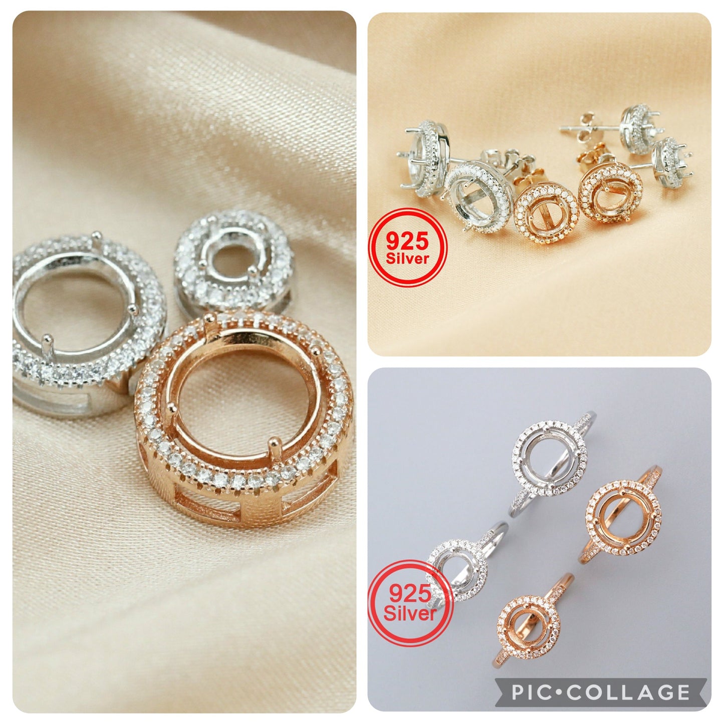Set of 3: Round Halo