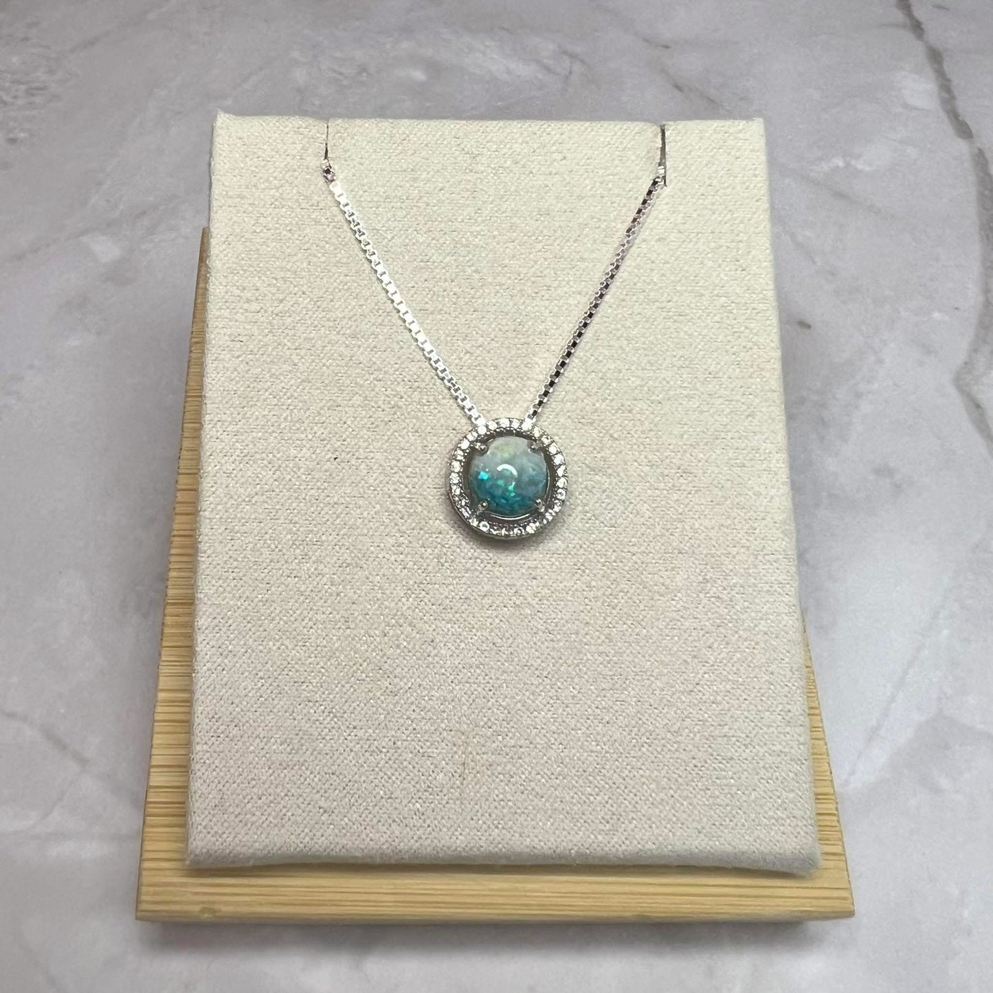 Round Halo Pendant/Earring Set