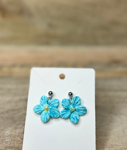 Blue clay flower