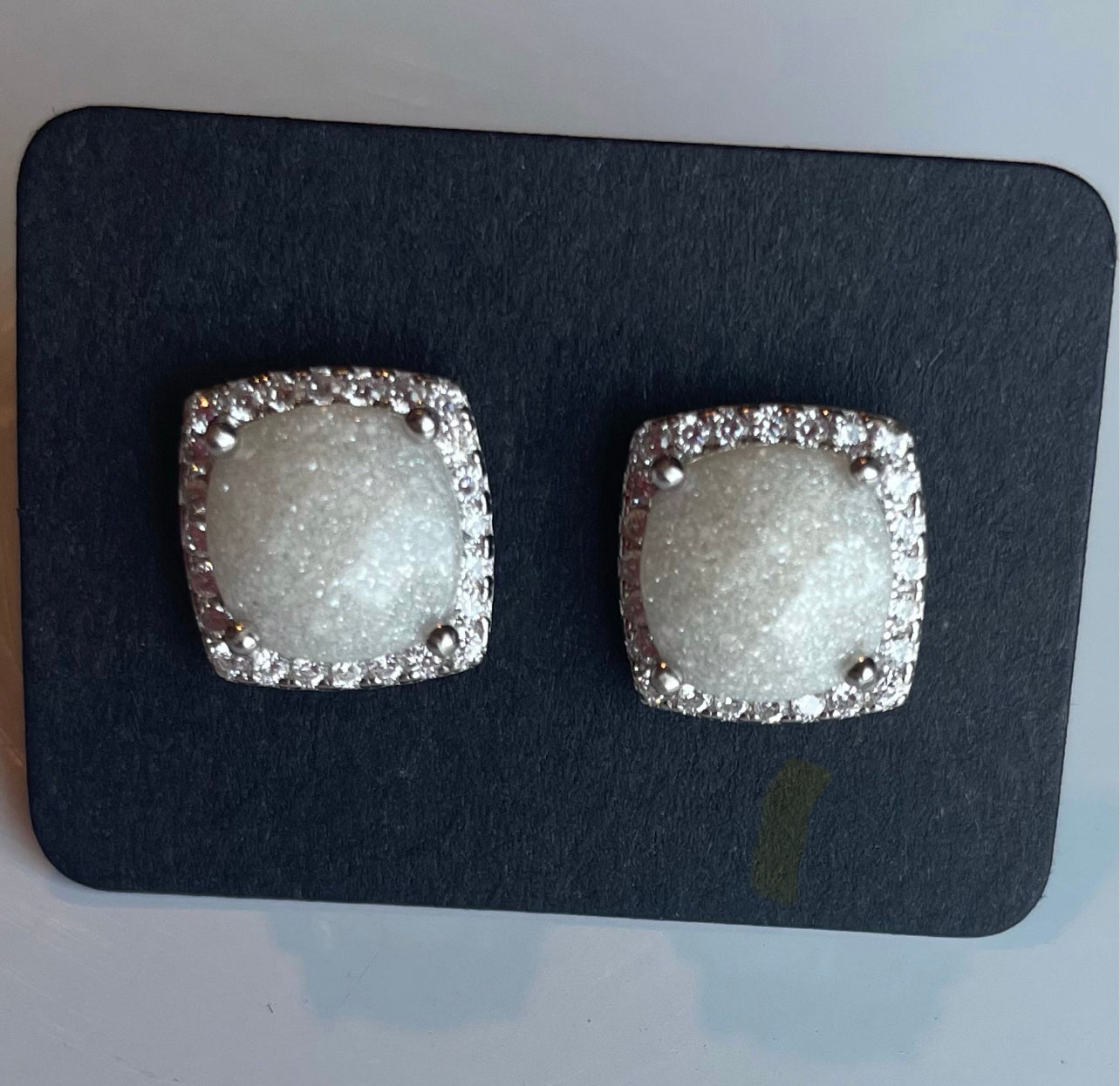6MM Cushion Square Prong Bezel Studs Earrings
